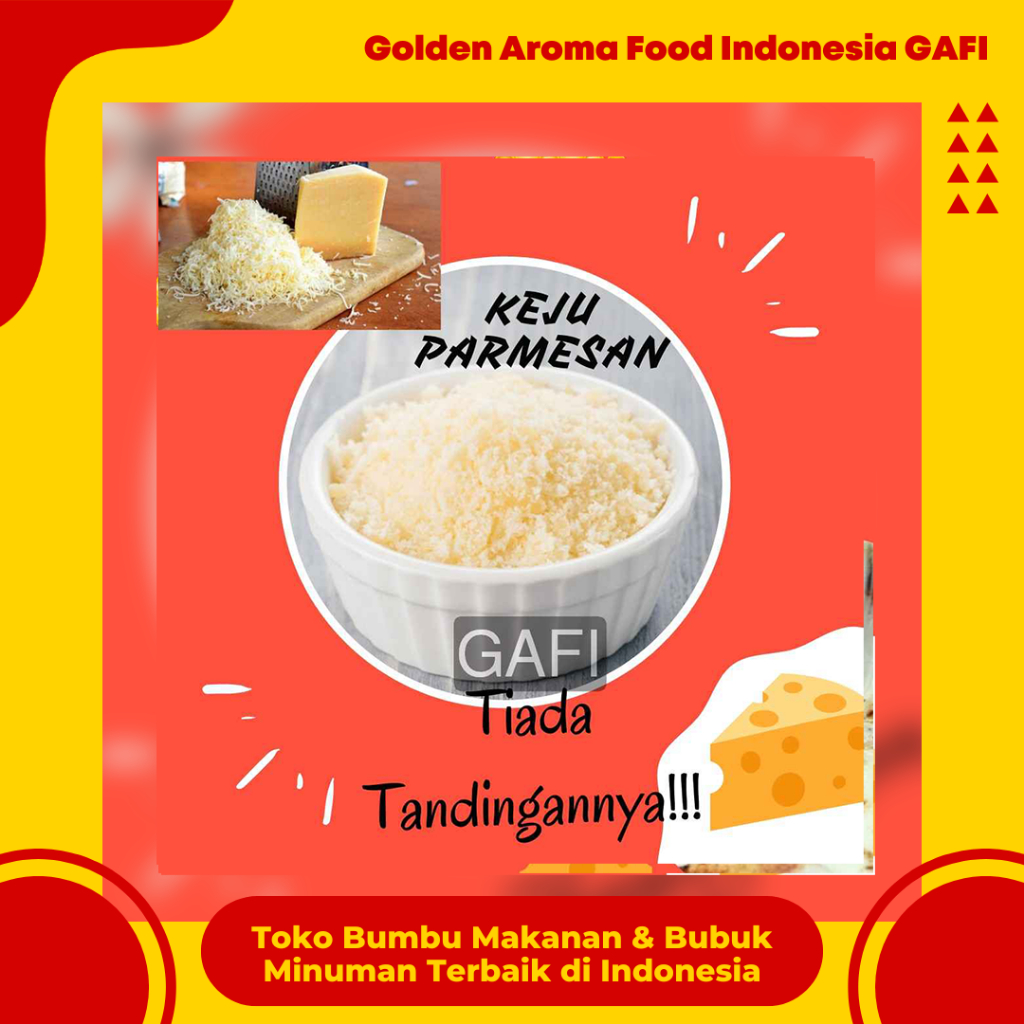 

GAFI Food Bumbu Tabur Rasa Keju Parmesan 1 Kg Lezat Halal, Parmesan Cheese Flavour Seasoning Powder 1Kg