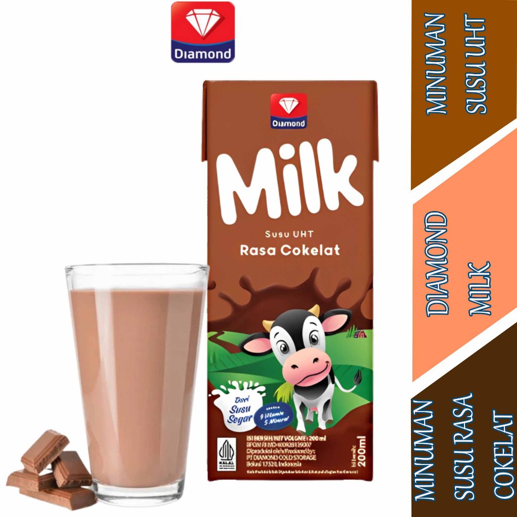 

Minuman Susu Rasa Cokelat - Diamond Milk - Minuman Susu UHT - 200ml