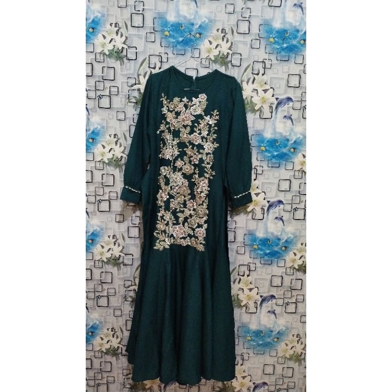 gamis adisa PL (Warna Hijau botol)