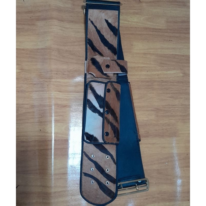 SABUK OTOK UKURAN LEBAR timangan 11CM MOTIF corek MACAN kuning| SABUK KULIT MOTIF COREK | SABUK BOPO