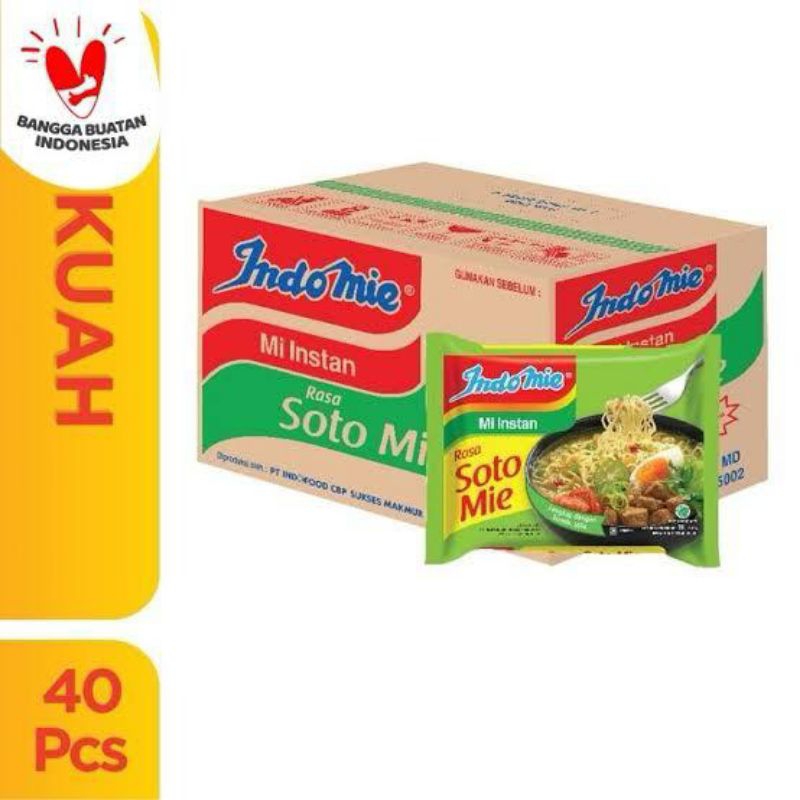 

INDOMIE GORENG DAN KUAH, 85Gr 1Dus 40 PCS, MURAH!!!
