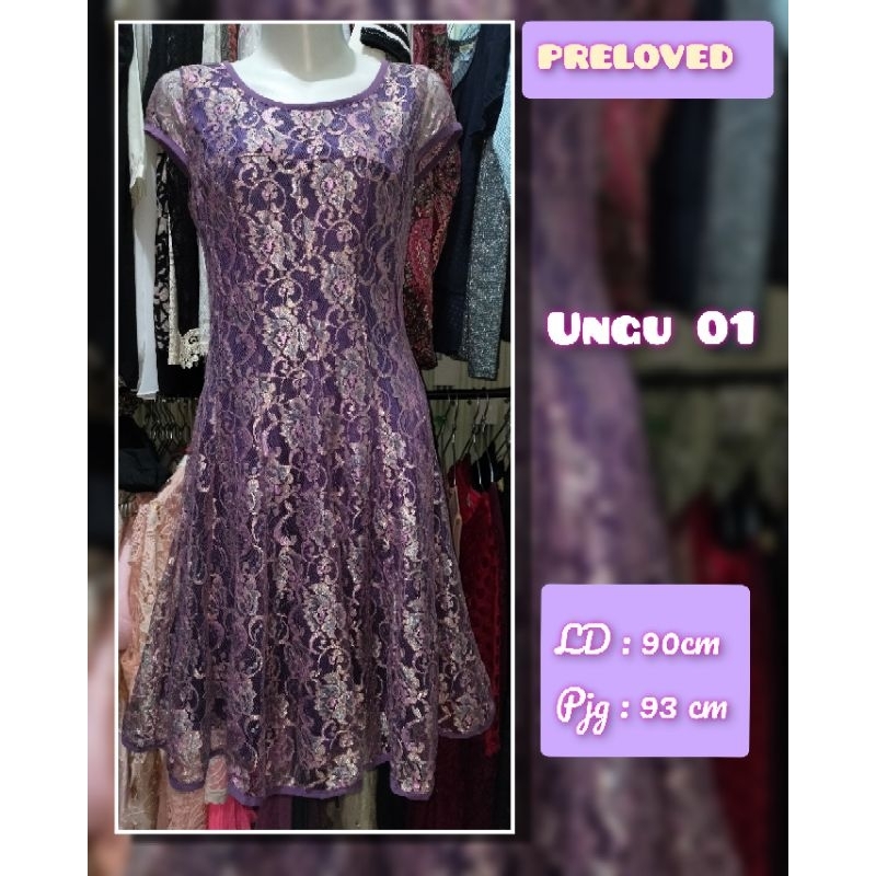 Dress Brukat Ungu