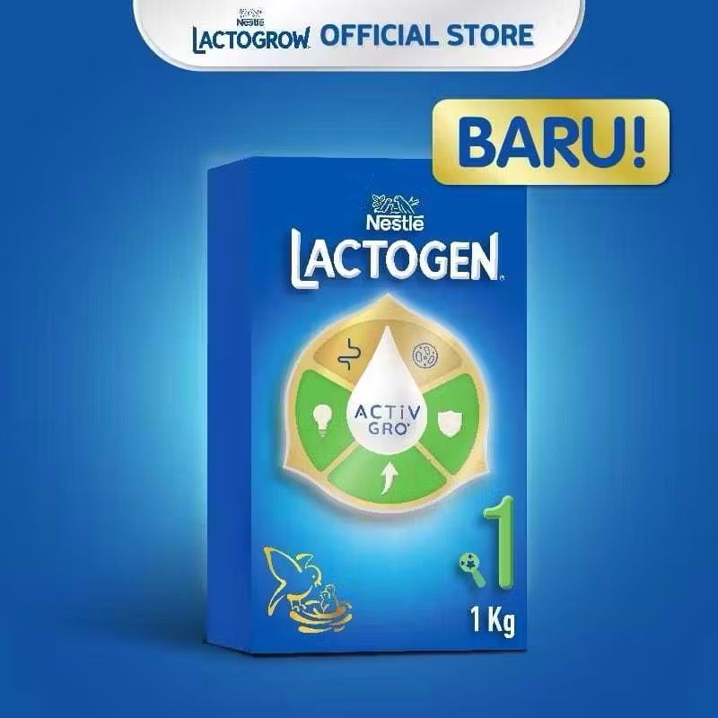 LACTOGEN 1 (0-6 BULAN) ACTIVGRO SUSU FORMULA ORIGINAL 1000G DAN LACTOGEN (6-12 BULAN