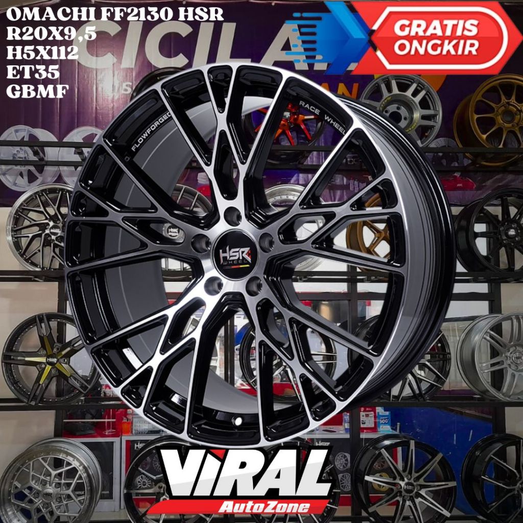 Velg Mobil Ring 20 HSR OMACHI R20 LEBAR 9,5 LOBANG 5 PCD 112 ET35 GBMF