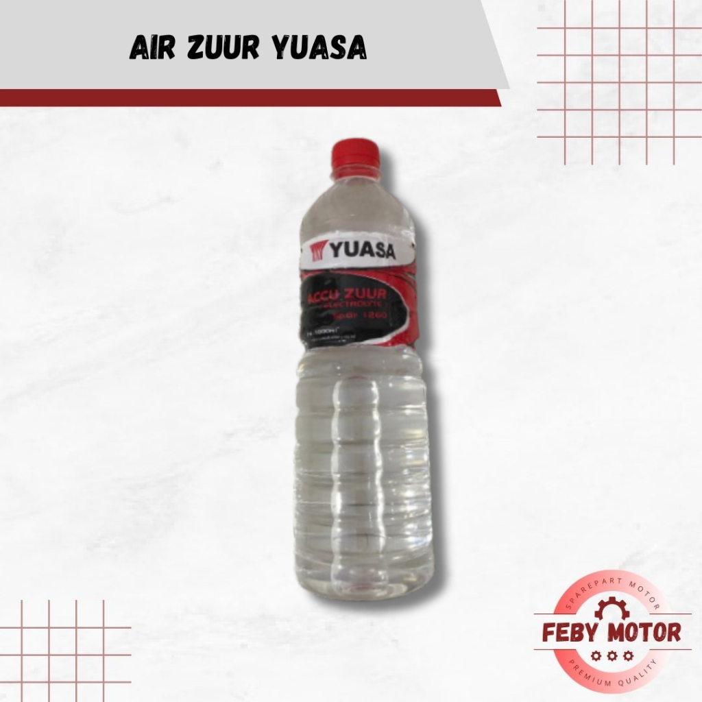 YUASA Air Zuur || Air Aki Air Zuur Merah Ukuran  1LT