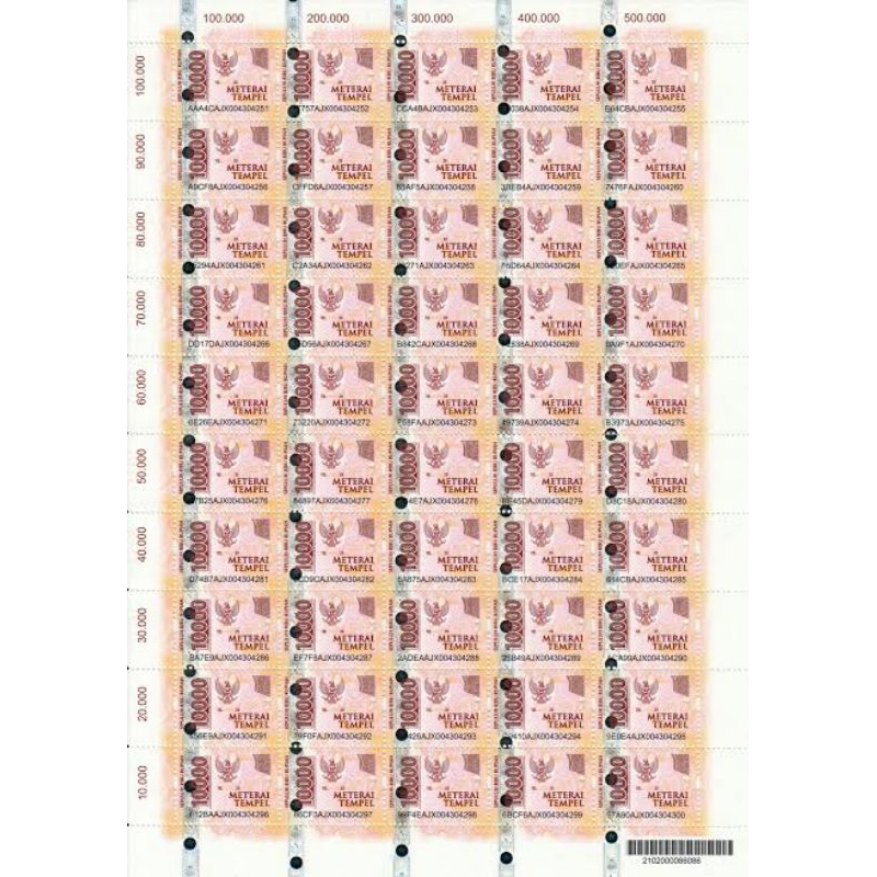 

Materai 10000 Asli Pos Indonesia (50 pcs.)