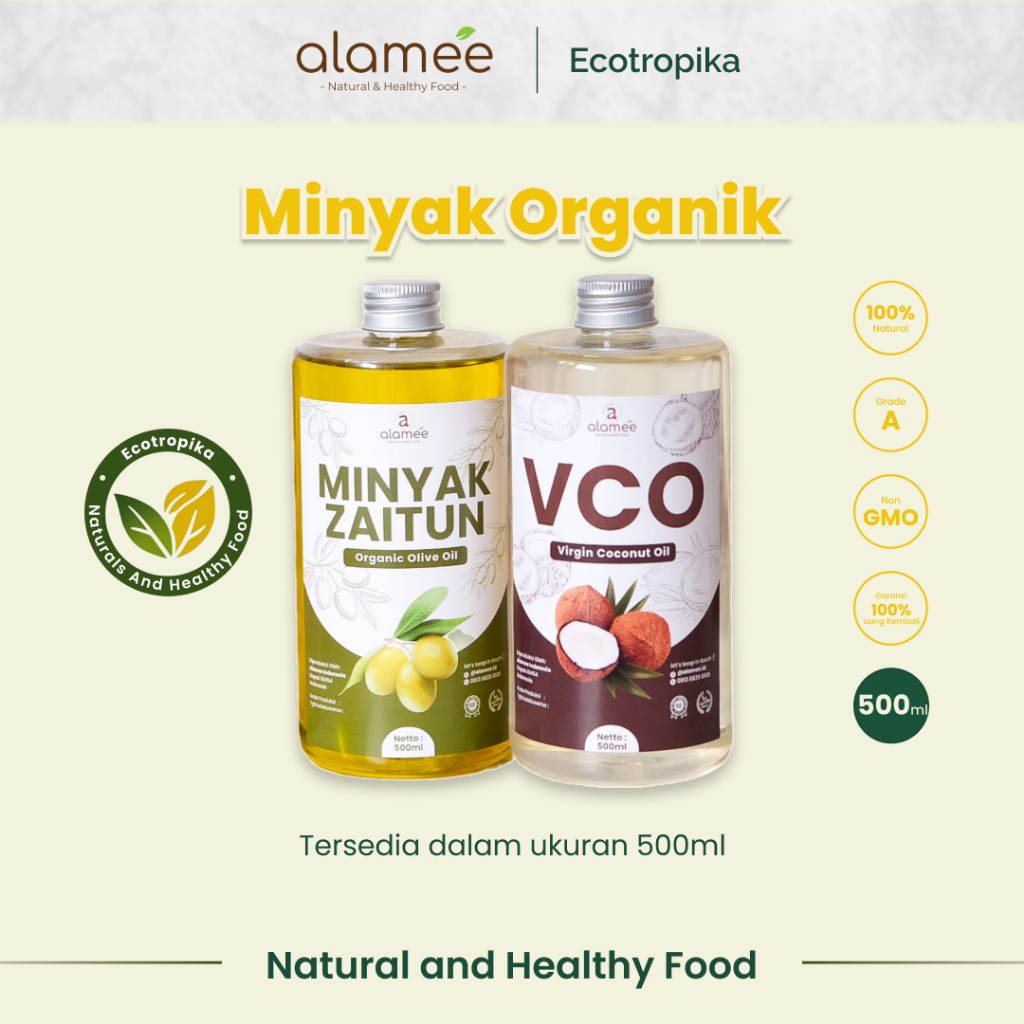 

Minyak Zaitun Extra Virgin Olive Oil Organik Minyak Kelapa Premium Murni Asli Organik Coconut 1liter