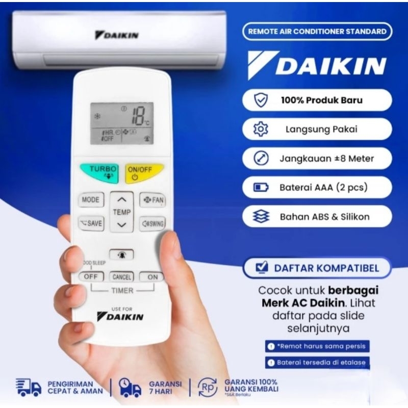 REMOT AC SPLIT DAIKIN STANDAR/INVERTER MULTI UNIVERSAL