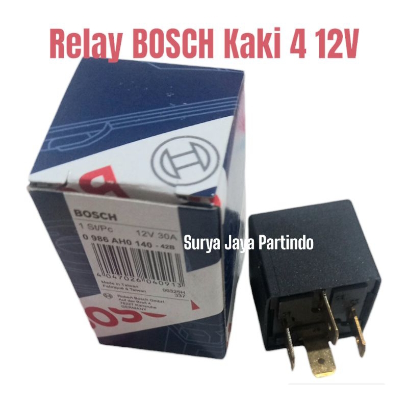 Relay 4 Kaki / Relay 4 Pin / Riley 4 Kaki Motor Mobil 12V Bosch Automotif