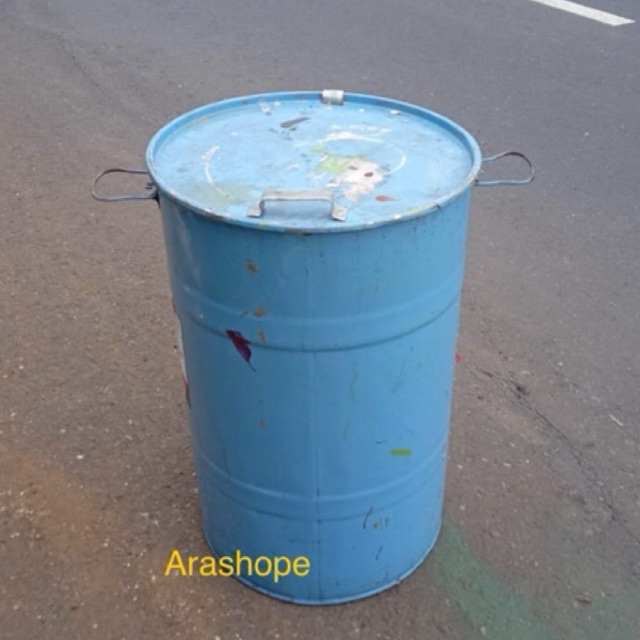 tempat bakar sampah/drum besi 60 liter/tong/ember besar/pail