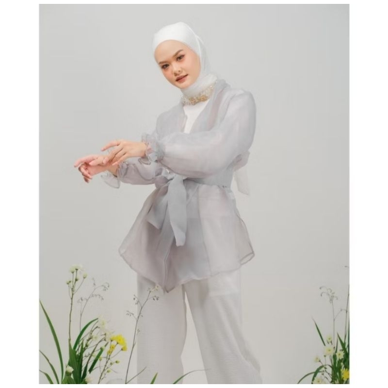 Mayoutfit Zenora Outer | Cardigan Organza Blazer | Baju Kondangan | Outer Kondangan | Outer Organza