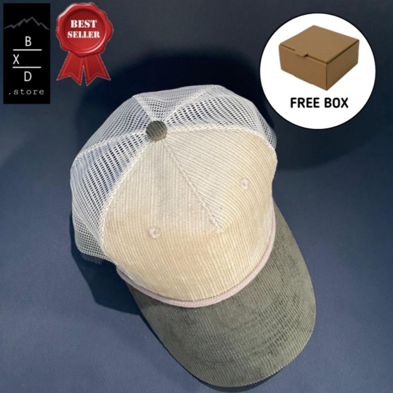 Topi Corduroy Trucker Topi Jaring Tali Classic