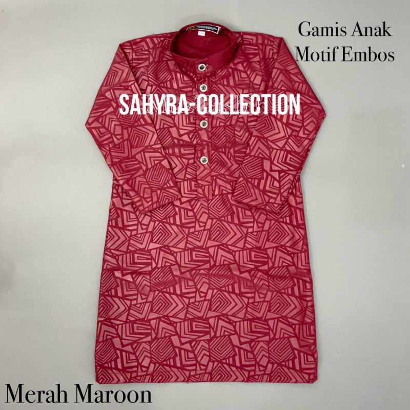 Baju Gamis Anak Motif Embos Merah Maroon Gamis Pakistan