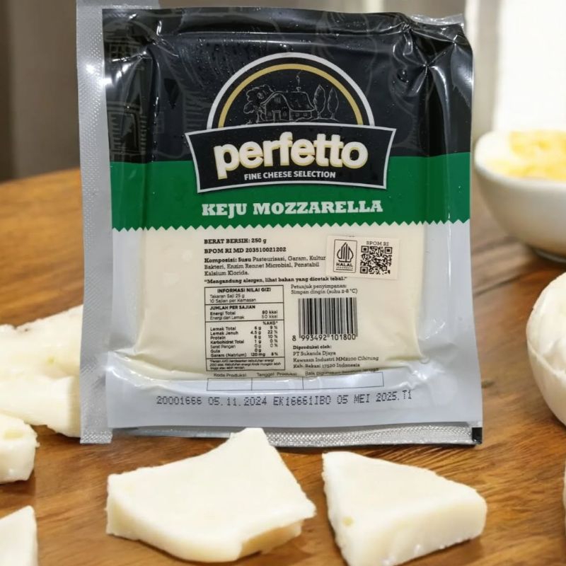 

Perfetto Keju Mozarella 250gr / Keju Mozarella perfetto