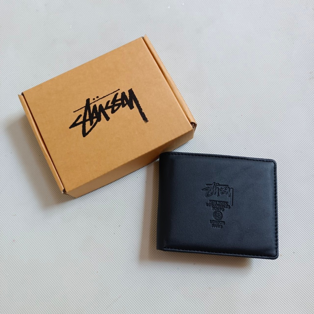 Dompet Kulit Hitam Stussy - Wallet