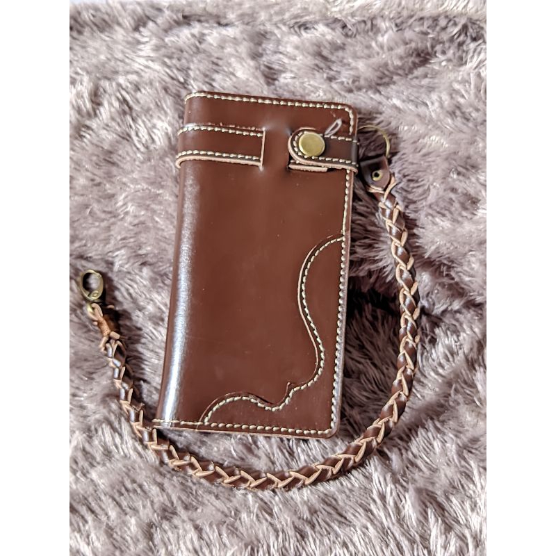 Dompet Kulit Pria Coklat/Dompet kulit panjang pria/Dompet bikers/long wallet leather