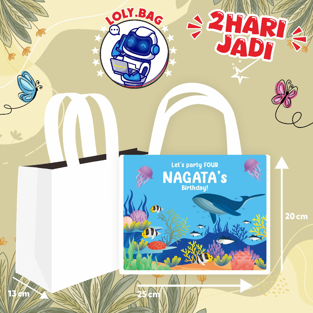 

Tas Ultah / Tas Ulang Tahun Murah/Goodie bag murah/souvenir ultah/Tas tema UNDER SEA