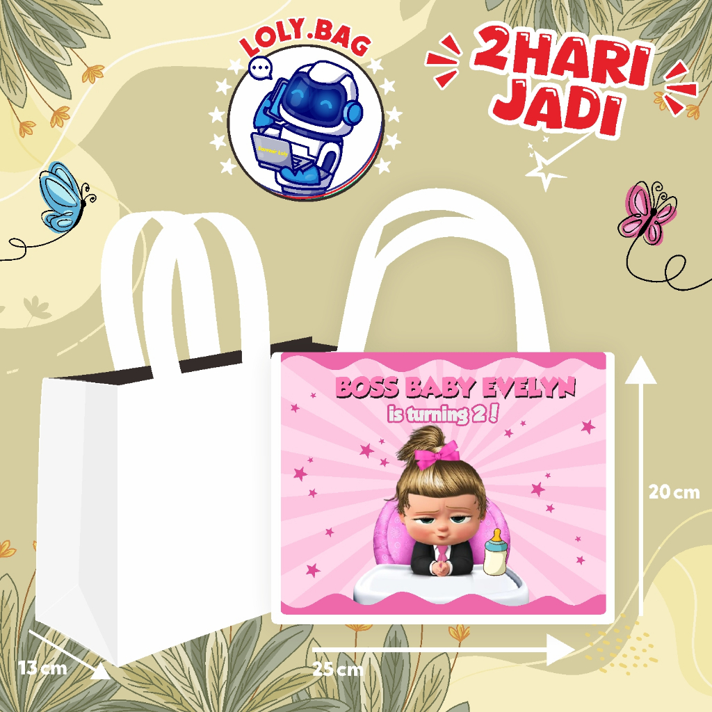 

Tas Ultah / Tas Ulang Tahun Murah/Goodie bag murah/souvenir ultah/Tas tema Baby Boss Girl