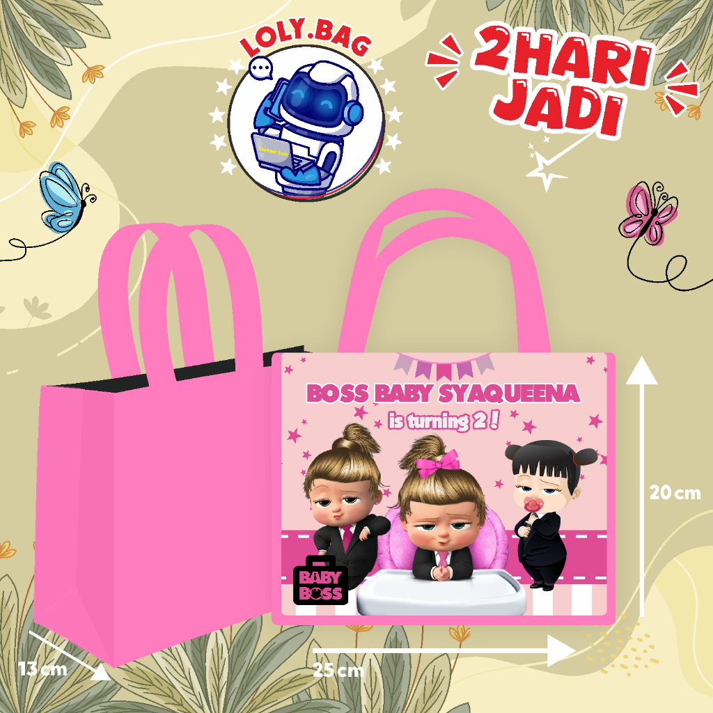 

Tas Ultah / Tas Ulang Tahun Murah/Goodie bag murah/souvenir ultah/Tas tema Baby Boss Girl