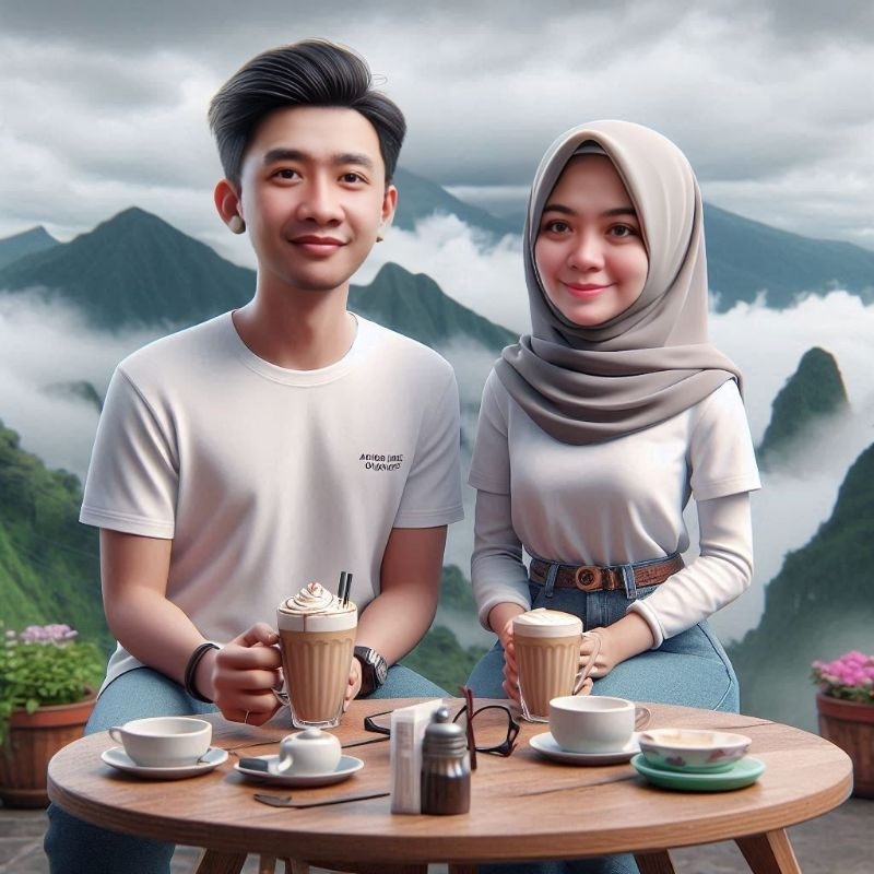 Edit Karikatur Wajah AI 3D / COUPLE