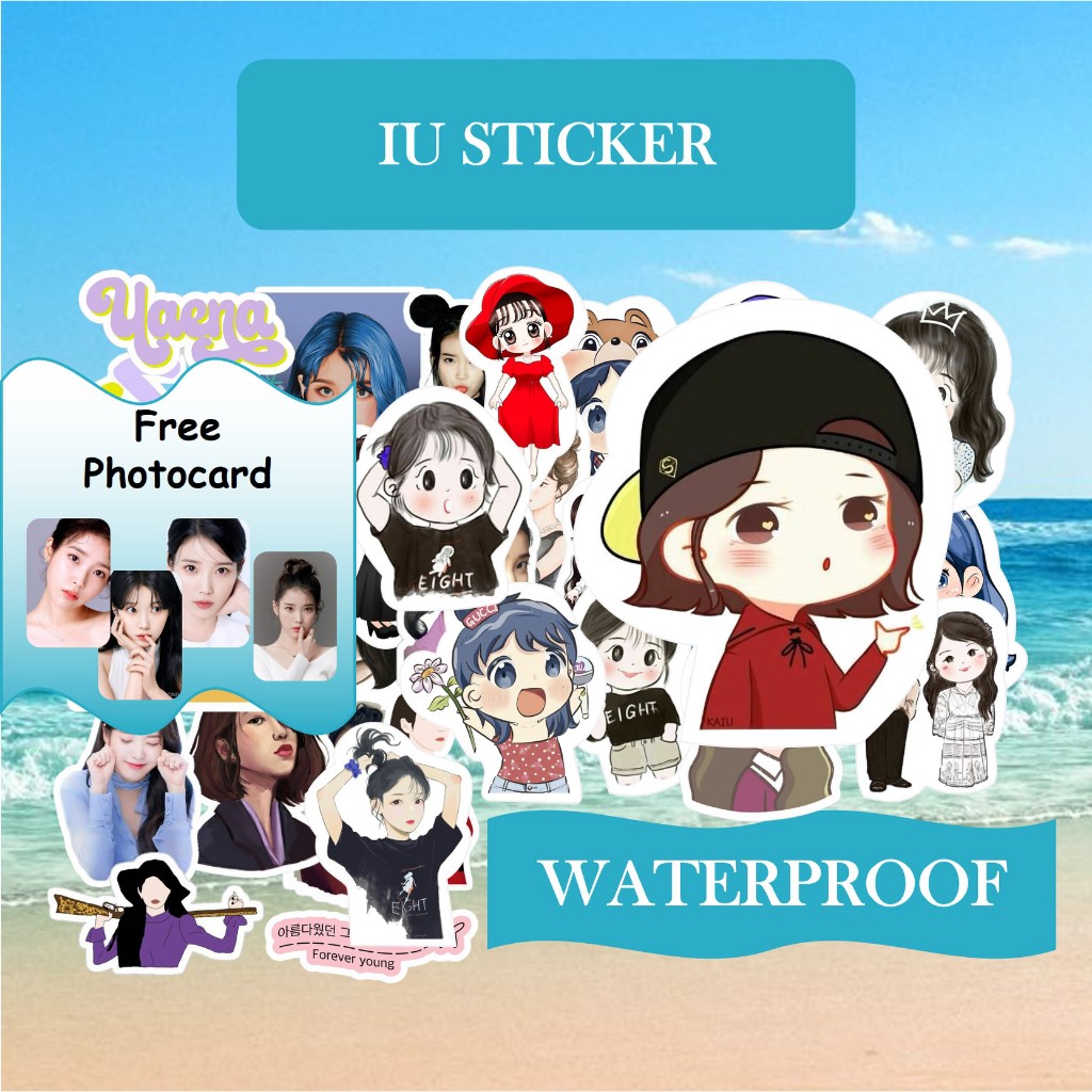 

(30pcs) Stiker IU | sticker waterproof lee ji eun free photocard