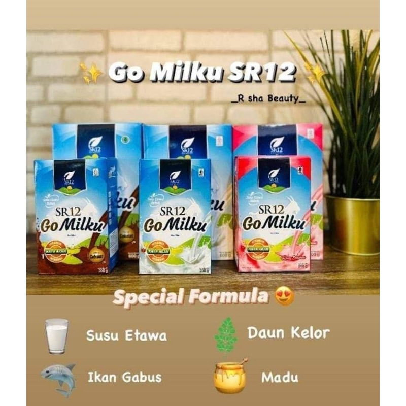 

Go milku sr12 200gr 600 gr susu kambing etawa Bubuk tanpa gula Tanpa creamer BPOM