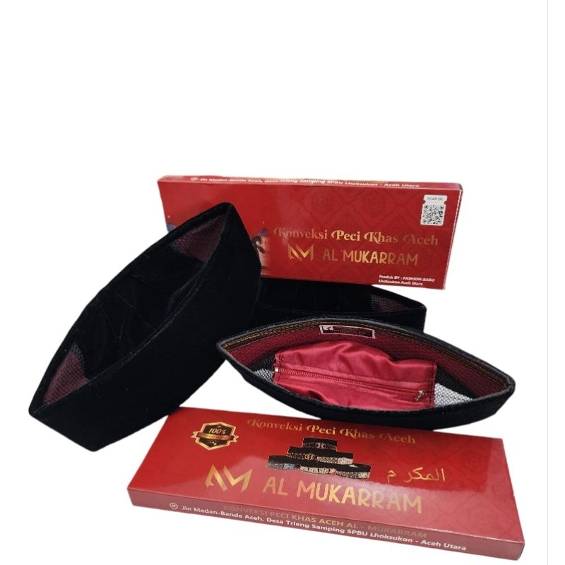 peci Aceh polos hitam