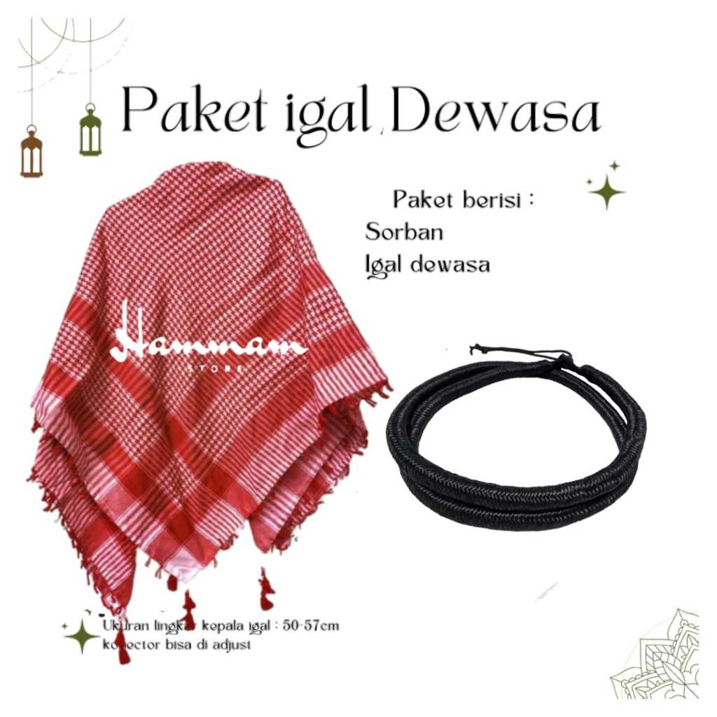 Igal Sorban Arab Dewasa - Ikat Sorban - Igal Arab - Igal - Ikat Kepala Sorban - Igal Sorban