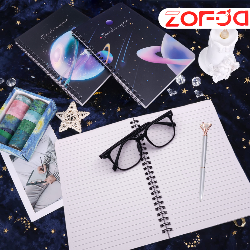 

1/4PCS Buku Tulis Catatan Notebook Ring A5 Travel in Space Buku Kerja Siswa Buku Harian Buku Catatan Koil 60 Lembar