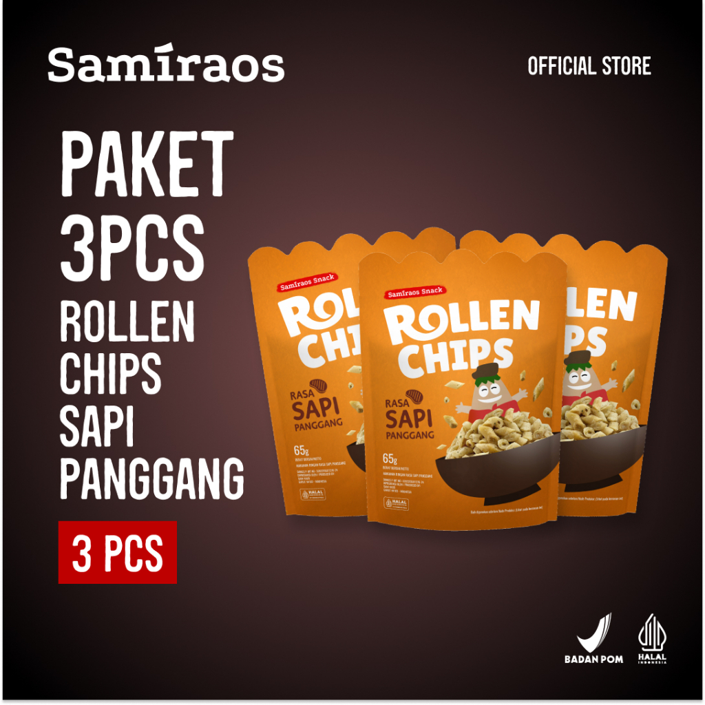 

SAMI RAOS - 3 Pcs Rollen Chips Sapi Panggang