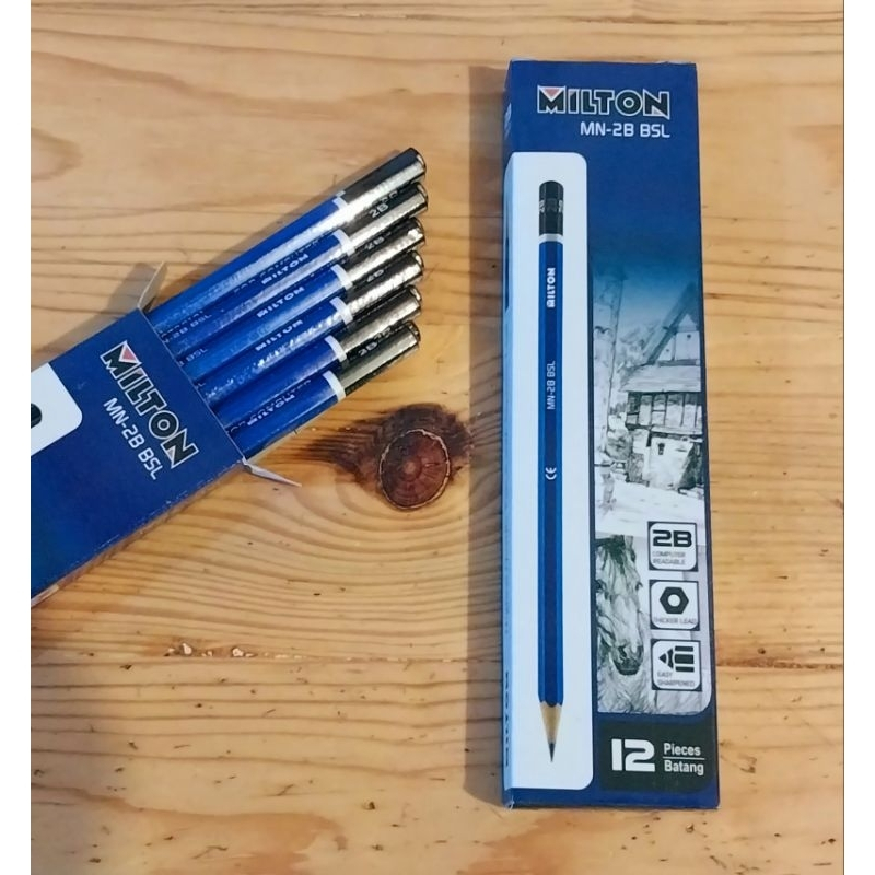 

1 LUSIN (12 PCS) Pensil 2B MILTON Biru / MILTON