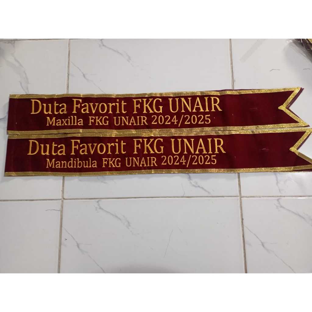 [2 BARIS] Selempang Selmpang Wisuda 2 Baris Custom Bordir Murah