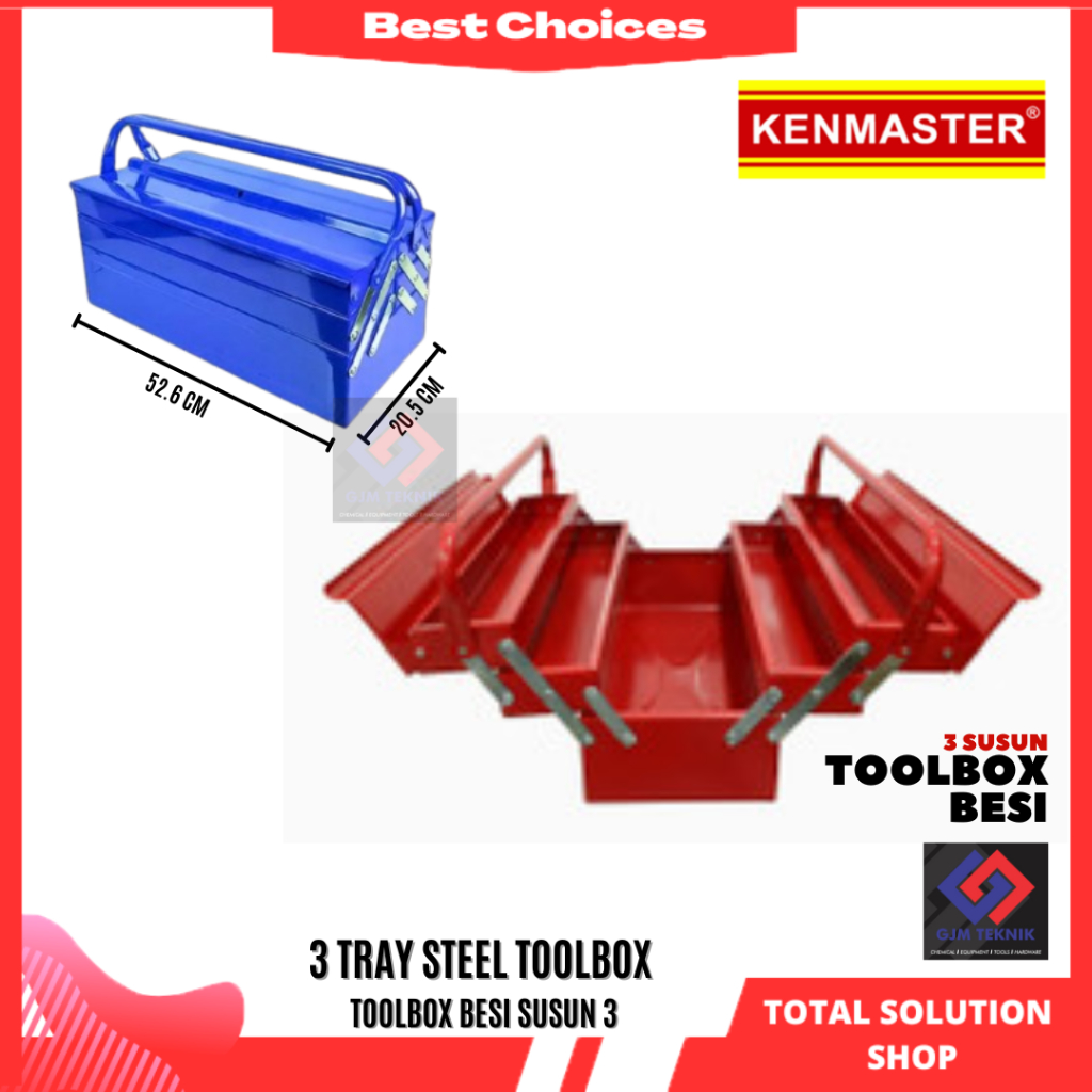 KENMASTER tool box besi 3 susun besar/tools box/toolbox big