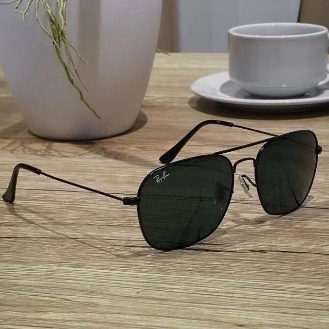 Kacamata Rayban Original Caravan RB3136 Black Lensa Kaca secen