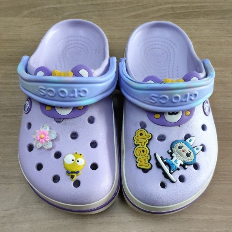 SANDAL CROCS BAND LILAC UNGU SOFT RIJECT CUTTING MADE IN INDONESIA J4 ASLI ORIGINAL AUTHENTIC 100% M
