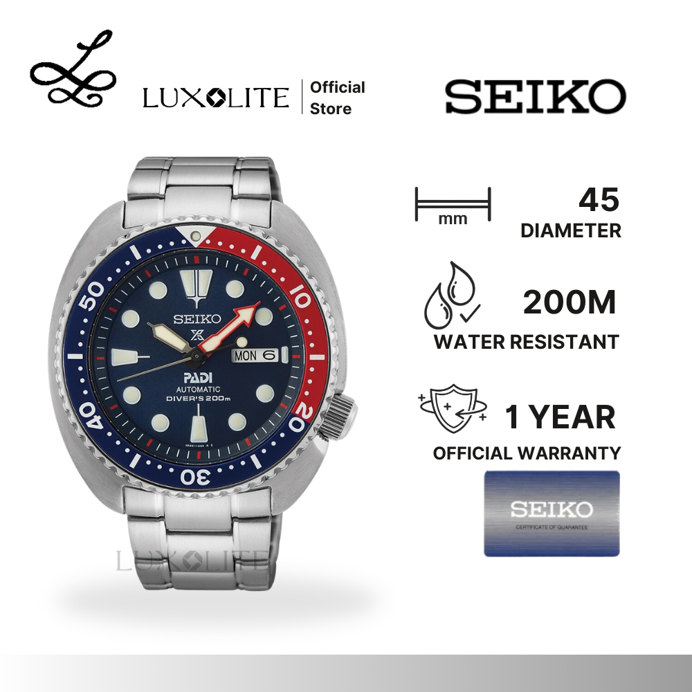 [Luxolite] SEIKO Jam Tangan Pria Prospex SRPE99K1 Turtle Automatic Divers PADI Stainless Steel