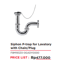 AMERICAN STANDARD SIPHON P - TRAP FOR LAVATORY WITH CHAIN / PLUG