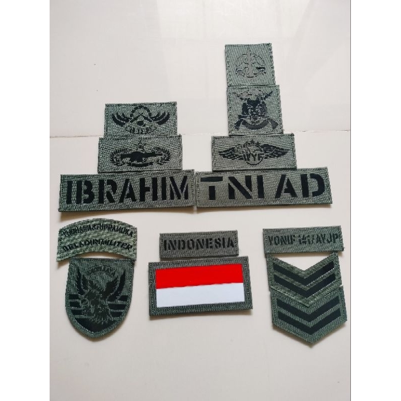 patch laser baju pdl papan nama laser baju pdl