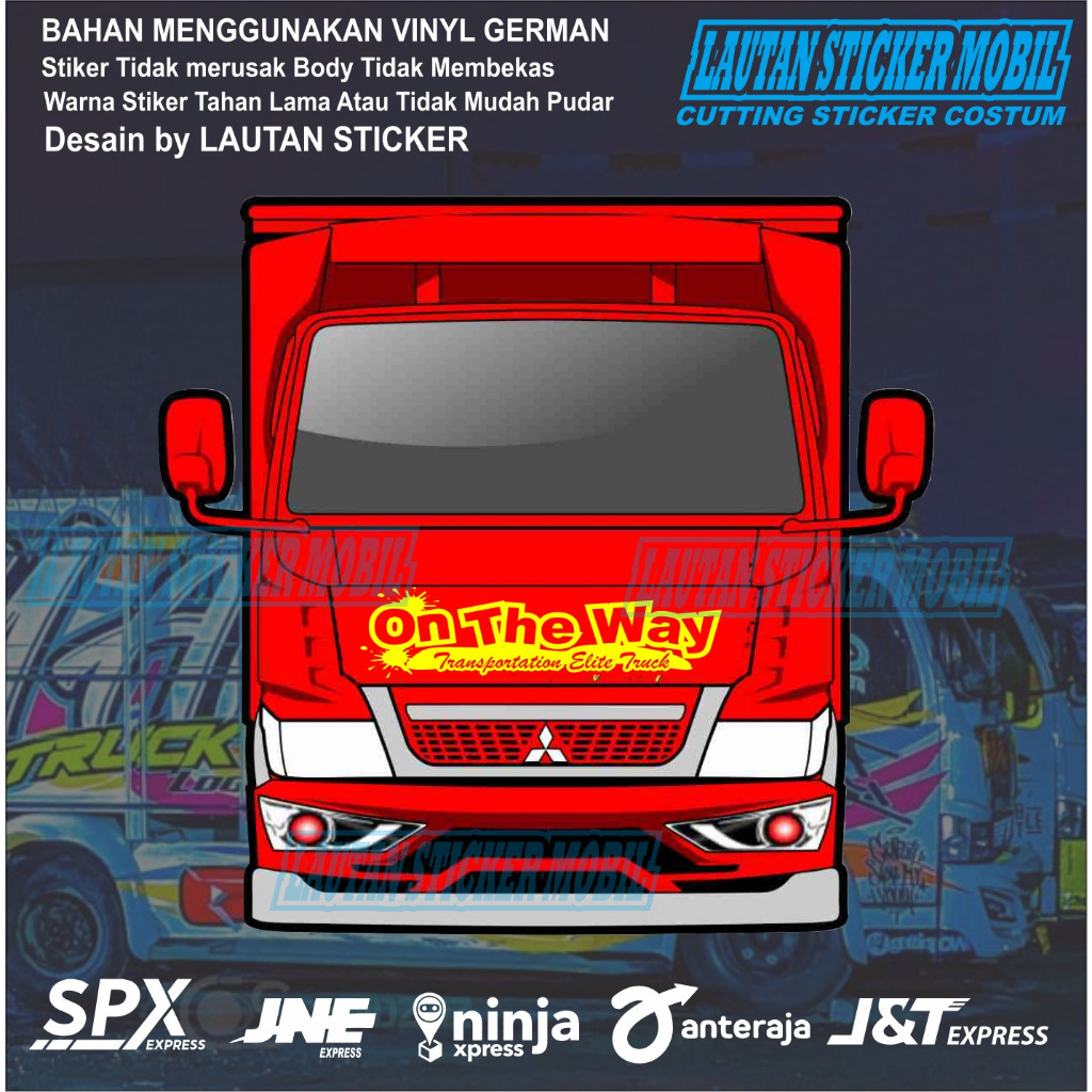 cutting sticker cap depan truk canter giga dyna hino ragasa sticker cap truk one the way