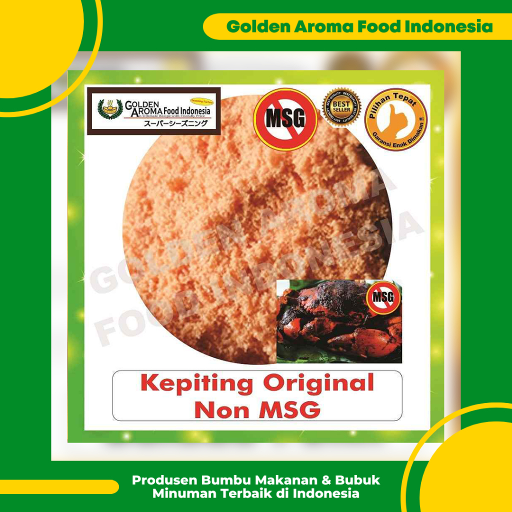 

Bumbu Tabur Kepiting Original Non MSG 1 Kg Bubuk Tabur Crab Seasoning Powder Murah Enak Aman GAFI