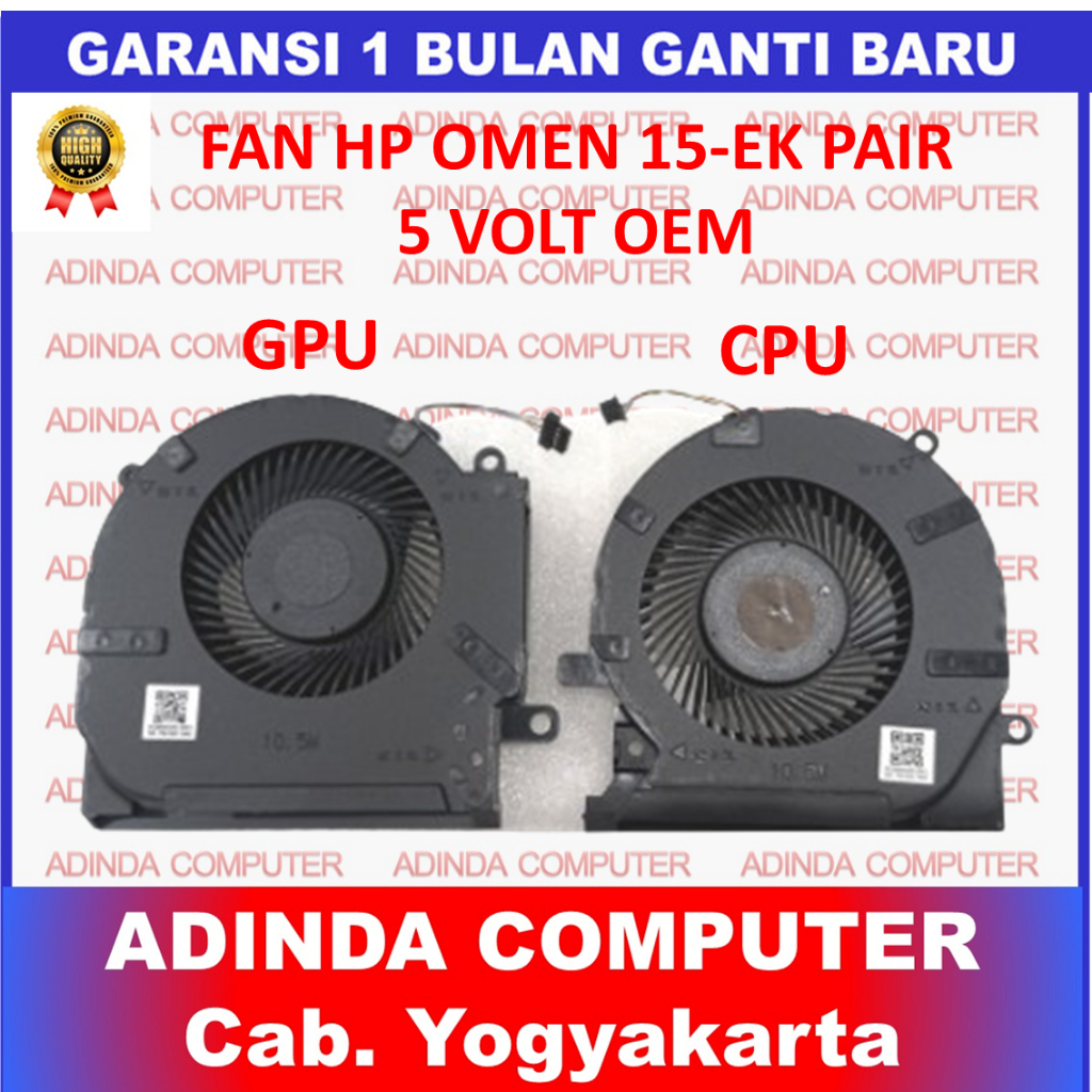 Fan HP Omen 15-EK 15-ek0044tx 15-ek0045tx 15-ek0105tx 5 Volt Sepasang OEM