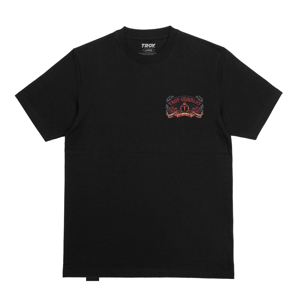 Troy Company Tshirt Black Falcon Motorcycles - Kaos Pria Lengan Pendek Hitam MT 2863