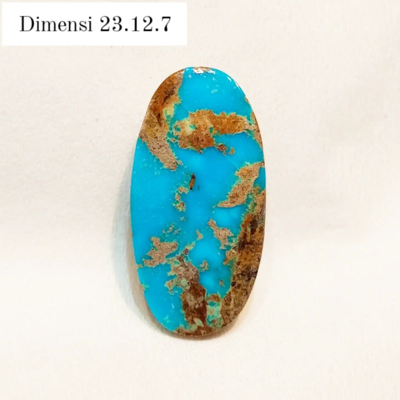 Original Batu Pirus Persia Biru Fancy Serat Emas