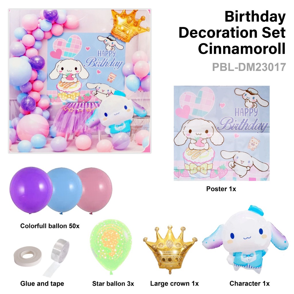 Balon Set / Balon Cinnamoroll / Birthday Decoration Set Cinnamoroll