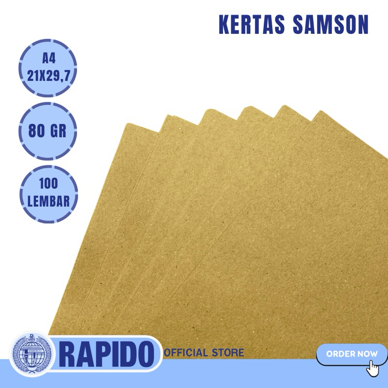 

[ 100 Lembar ] uk A4 21 x 29,7 cm Kertas Kraft samson A4 80 Gram / Paper kraft