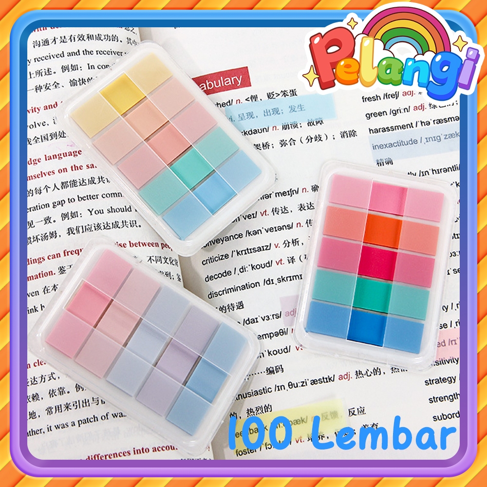 

100 Lembar Colorful Index Page Markers Book Annotation Tabs Sticky Note Penanda Buku Indeks Tahan Air