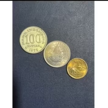 SC10 SET 3 KEPING KOIN 100 RUPIAH BEDA JENIS CUCIAN