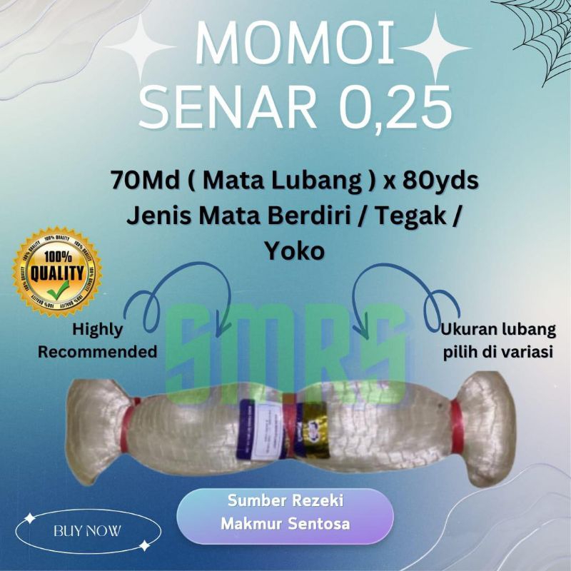 JARING IKAN SENAR MEREK MOMOI 0.25 70MD X 80YDS YOKO /JARING IKAN MOMOI