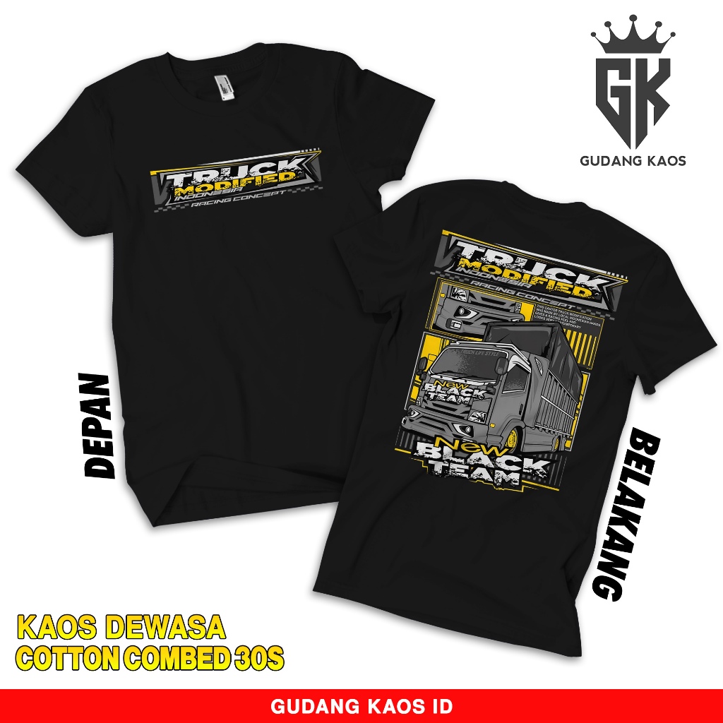 Gudang Kaos Truck Modified Black Team - Truck Culture Idonesia - Baju Truck Modified Indonesia - Kao
