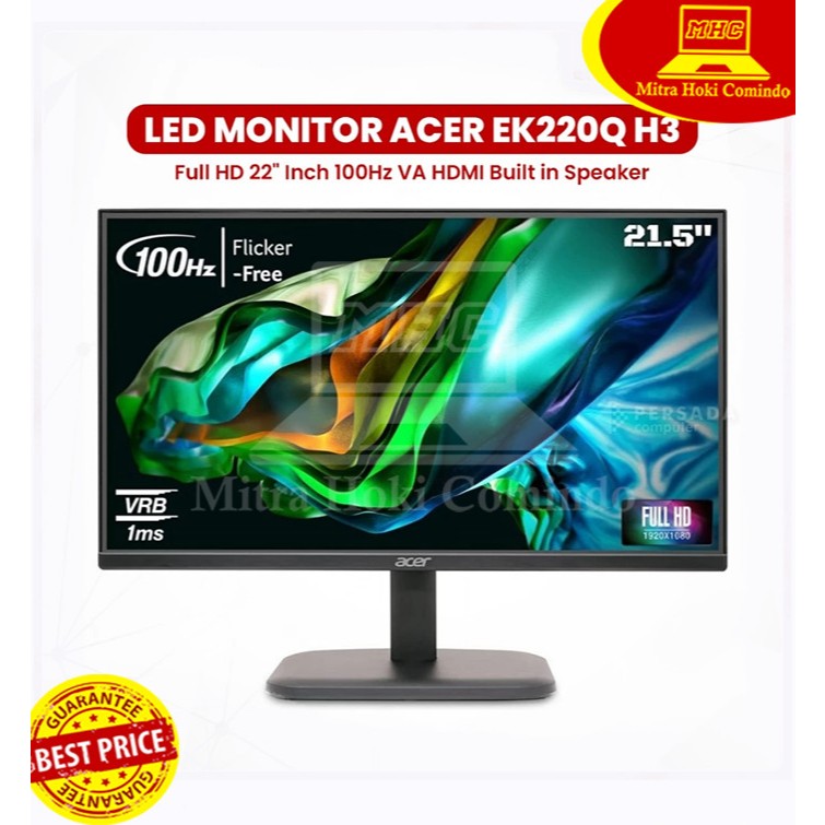 LED MONITOR ACER 22 INCH EK220QH3 22"/FHD/VA/100Hz/HDMI/VGA